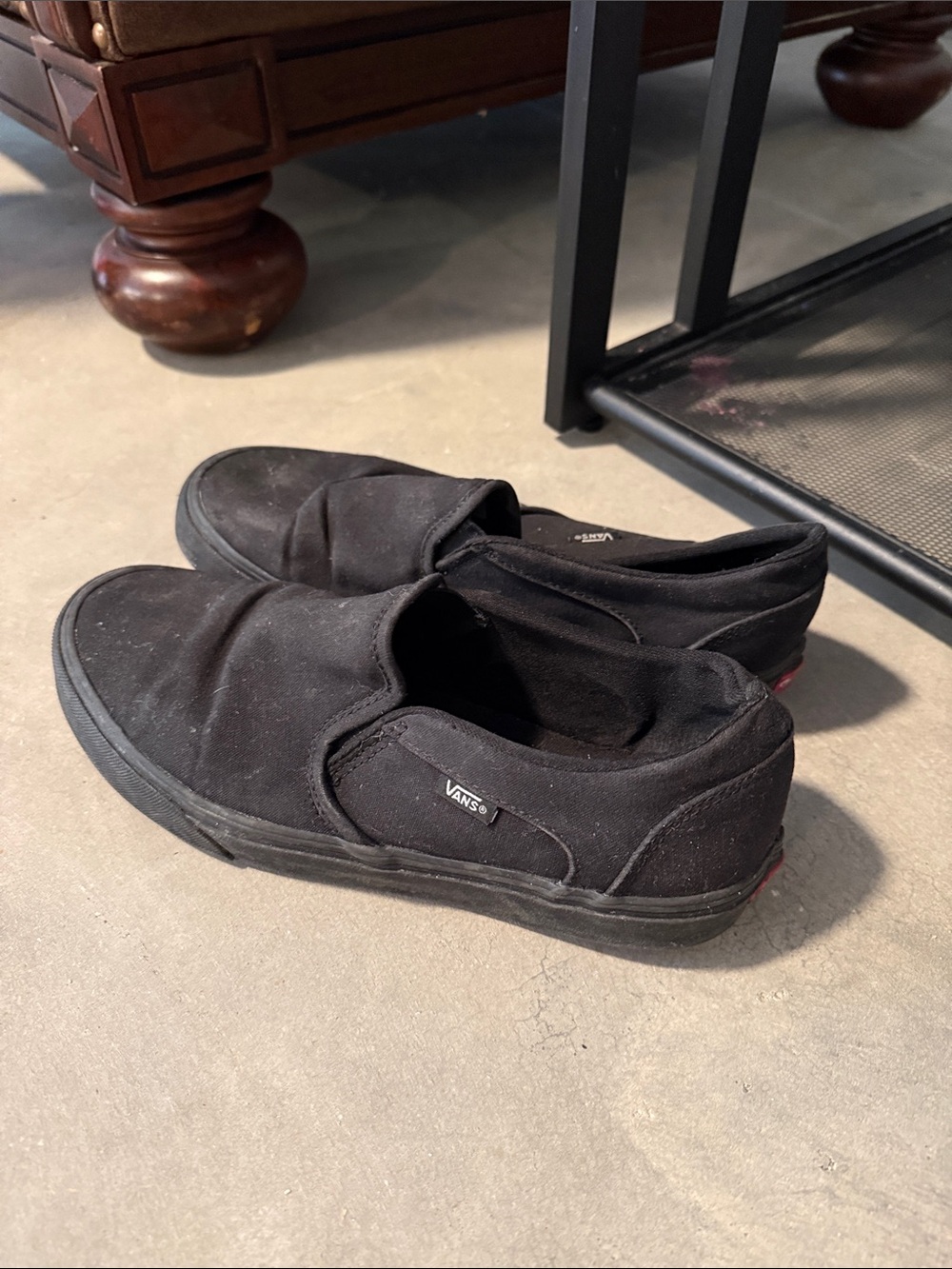 Vans Black Slip-On Canvas Loafers